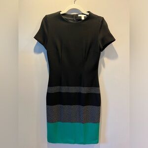 Boss by Hugo Boss Black and green short-sleeved dress